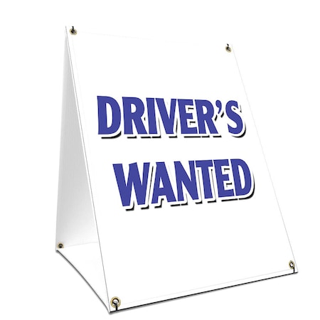 Signmission Drivers Wanted, 36 Inch x 24 Inch A-frame Yard Sign, Plastic Sign SBC-2436-Drivers Wanted