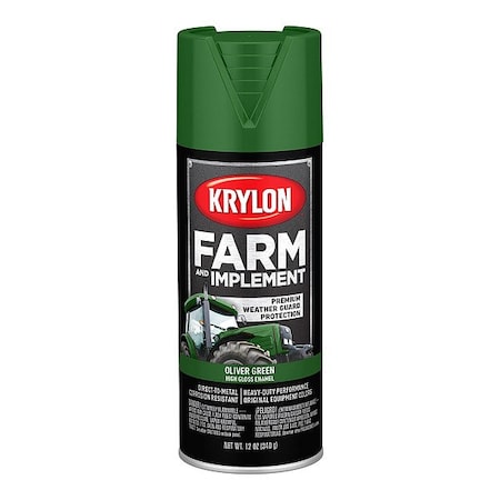 Krylon Spray Paint, Oliver Green, High-Gloss, Solvent, 12 oz K01943008