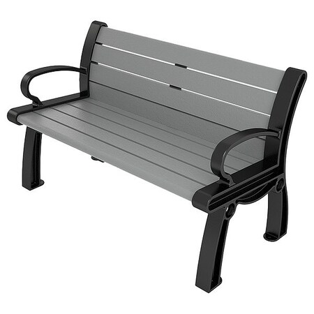 Ultrasite Heritage Outdoor Bench, 48 in L, Gray PB 4GRABFHER