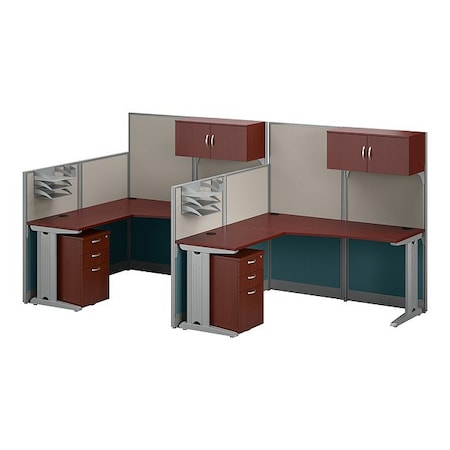 Bush Business Furniture Modular Cubicle Workstation, 64 1/2 in D X 62 7/8 in H, 129 in W X OIAH008HC