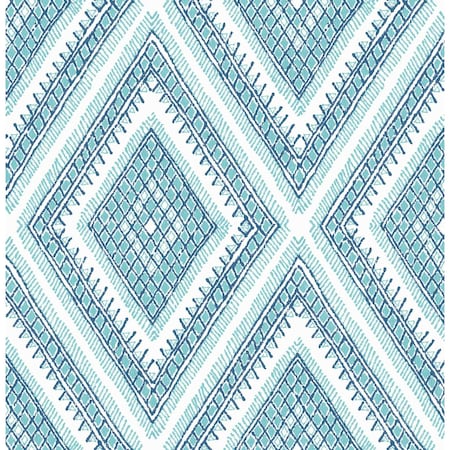 A-Street Prints Zaya Blue Tribal Diamonds Wallpaper 2969-26013