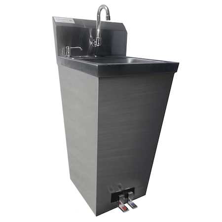 Steel Works Pedestal hand sink 15-1/4"X17-1/4"X42"H with 8" back splash SWHSF-14