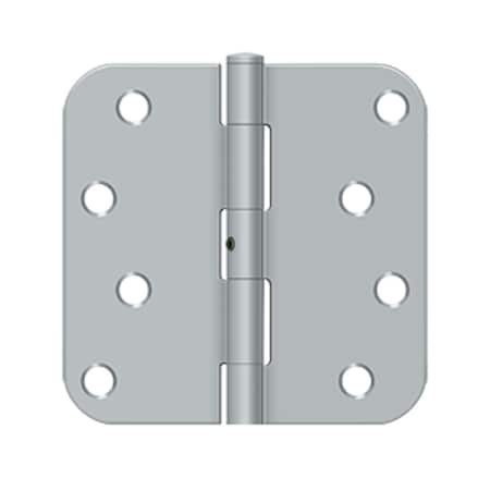 Deltana 4 x 4 x 5/8 Radius Hinge; Non Removable Pin Satin Chrome Finish S44R5N26D