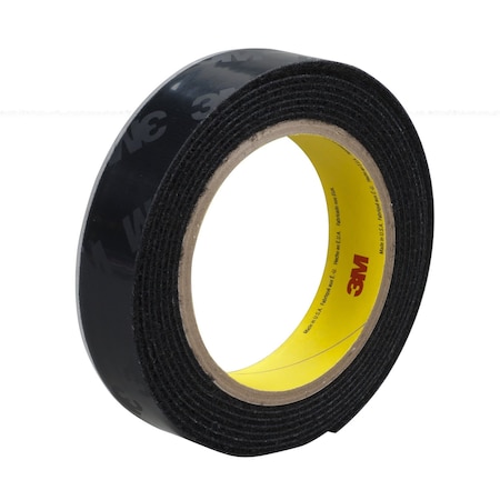 3M Reclosable Fastener, Rubber Adhesive, 150 ft, 1 in W, Black, 3 PK SJ3533N