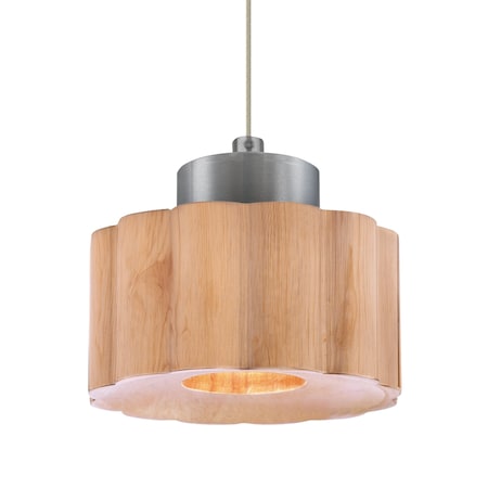 Besa Lighting Besa Kao Pendant, Natural, Satin Nickel Finish, 1x 3W LED 1XT-KAONA-LED-SN