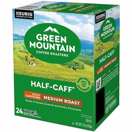 Green Mountain Coffee Coffee, Half Caff, Pod, Half-Caffeinated, Ground, 1.98 lb, 96 PK 6999