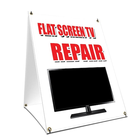 Signmission Flat Screen Tv Repair, 36 Inch x 24 Inch A-frame Yard Sign, Plastic Sign SBC-2436-Flat Screen Tv Repair