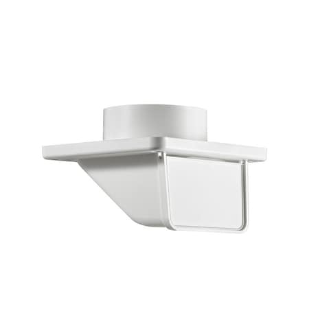 Lambro 143W Under Eave Vent, 5-3/4 in W Hood, 2-1/4 in H Hood, 4 in Duct, Plastic Hood 143W/P