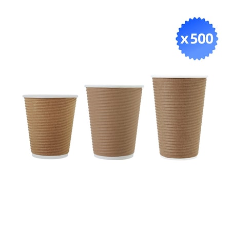 4Dock Ripple Insulated Cups for Hot Drinks-16oz, 500PK PC006