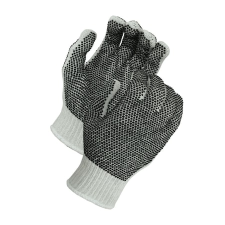 Prime Safety Two Sided Mini Black PVC Dots Medium Weight String Knit Gloves, Men's Size, PR SK6715Q/Men's