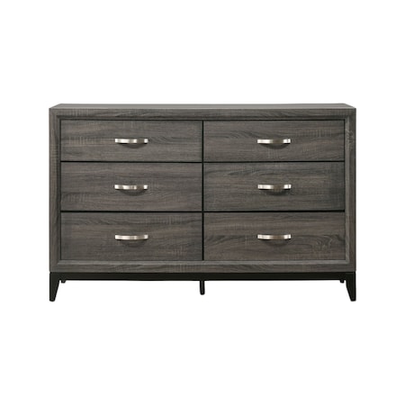 Homeroots 58" Gray Six Drawer Double Dresser 318746