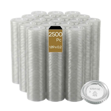 Eco Harmony Products Flat Lid for Portion Cup 0.75oz and 1oz, 2500PK 804641
