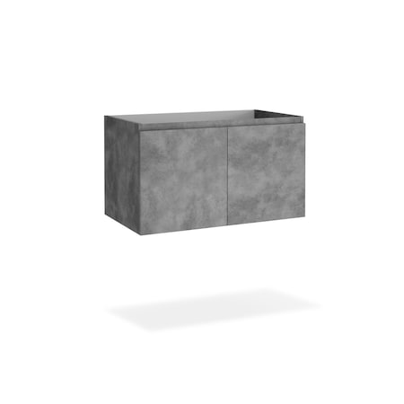 Homeroots 32" Gray Wood Freestanding Bathroom Vanity With White Sink And Two Drawers 627425