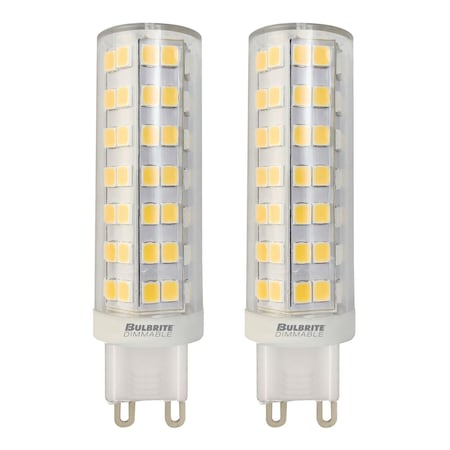 Bulbrite 70-Watt Equivalent Dimmable Clear Mini T6 Bi-Pin G9 LED Mini Light Bulb, 3000K, 2PK 862645