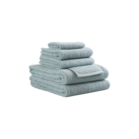 Homeroots Set of Six Sea Green Cotton Quick Dry Terry Cloth Towels, 6PK 700343