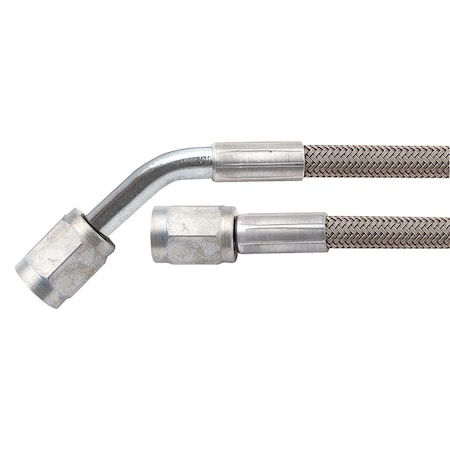 Allstar Performance 18 in. -4 AN No. 4 45 deg Straight Braided Brake Line ALL46401-18