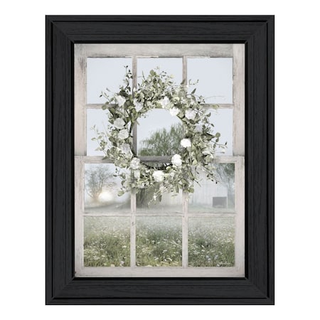 Homeroots Spring Farm View Black Framed Print Wall Art 530032
