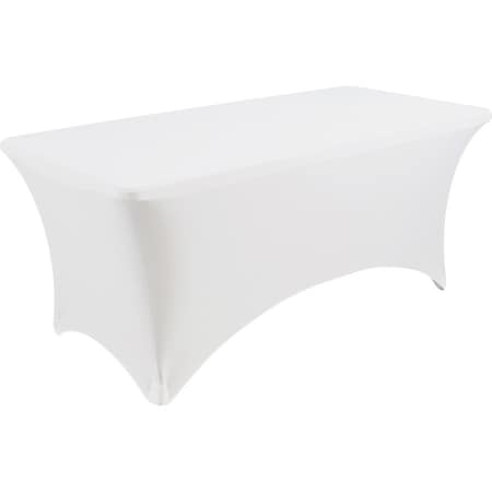 Iceberg Igear Stretch Fabric Table Cover, 30 in W x 72 in L, White 16523