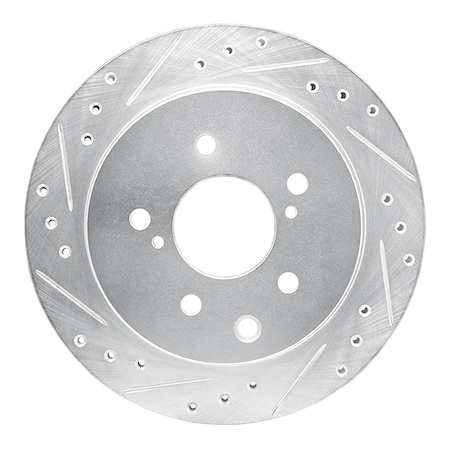 Dynamic Friction Co DFC Brake Rotor - Drilled and Slotted - Silver 631-68004L