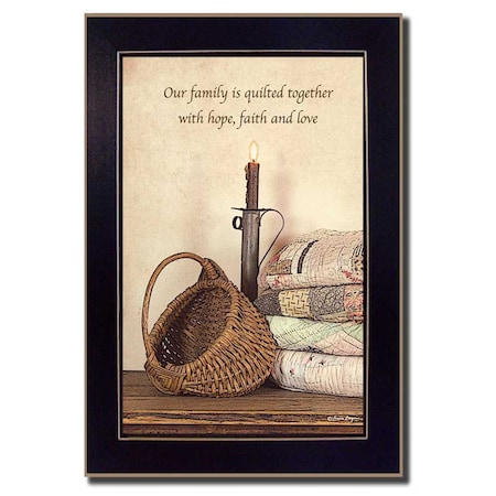 Homeroots Quilted Together Black Framed Print Wall Art 415272