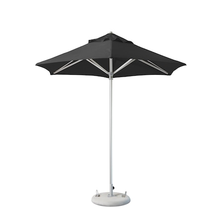 Homeroots 9' Black Polyester Round Market Patio Umbrella 554212