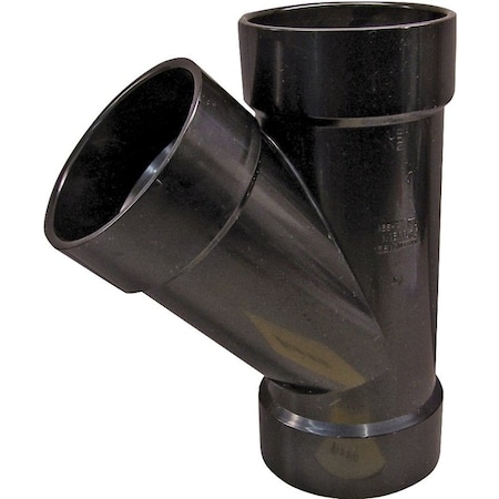 Canplas Pipe Wye, 4 in, Hub, ABS, Black 102304LBC