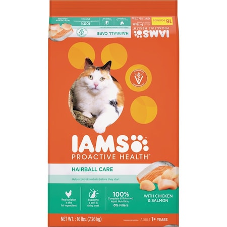 Iams Proactive Health Hairball Care 16 Lb. Chicken & Salmon Flavor Adult Dry Cat Food 111272