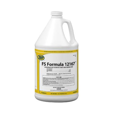 Zep Disinfectant and Sanitizer, 1 gal. Plastic Pail, Strong chlorine, Light Yellow, 4 PK 242924