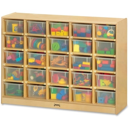 Jonti-Craft 25 Cubbie-Tray Mobile Storage, with Clear Trays 04260JC