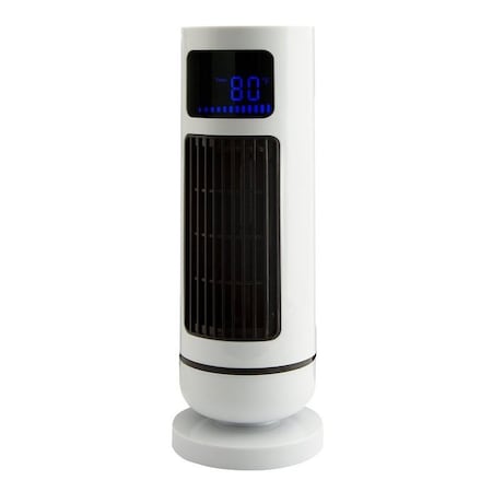 Powerzone 12 in USB Oscillating Tower Fan, 5 V, 3-Speed, 60 deg Rotating, White TF-180R-R