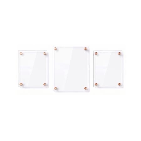 Azar Displays Floating Acrylic Gallery Wall Frame Set, 1" Stand off, Rose-Gold, 3PK 105704-ROSE