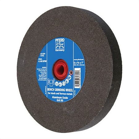 Pferd Universal Line PS-Forte Flat Bench and Pedestal Grinding Wheel, 6 in dia x 3/4 in thick 61742