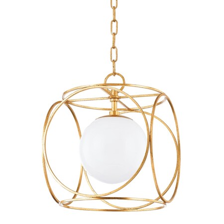 Mitzi Claire 1 Light Pendant 12.25 In. Vintage Gold Leaf H632701S-VGL