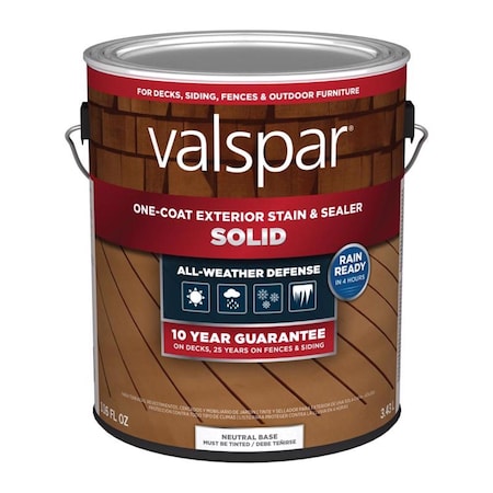 Valspar One-Coat Solid Tintable Neutral Base Stain and Sealer 1 gal VL1028091-16