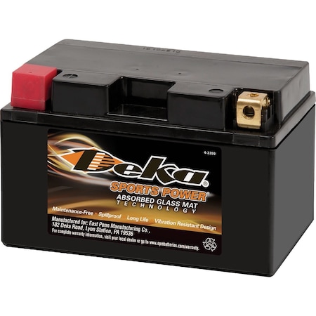 Deka 12-Volt 190 CCA Lawn & Garden Powersport Battery with AGM Technology ETZ10S