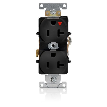 Leviton Receptacle Outlet, 20A, Black, 125V 5362-IGE
