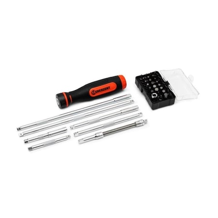 Crescent Ratcheting Bit Driver Set, 39Pc, Dm CRBSDS39PC