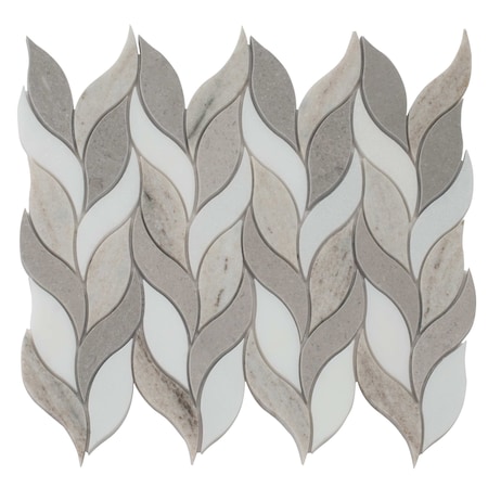 Apollo Tile Mirage 10x12 Warm Beige White Marble Mosaic Leaf Wall and Floor Tile (4.07 sq ft/case), 5PK APLSAH88LF01A