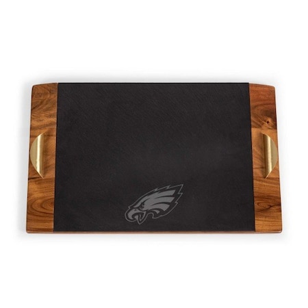 Picnic Time Family Of Brands NFL Philadelphia Eagles - Covina Acacia and Slate Serving Tray 957-07-512-243-2