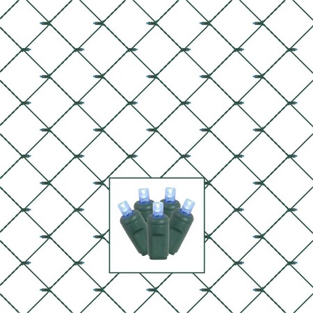 Vickerman 4 x 6 ft. 120 Blue Wide Angle Twinkle LED Net Light on Green Wire, 12PK X4G4612T