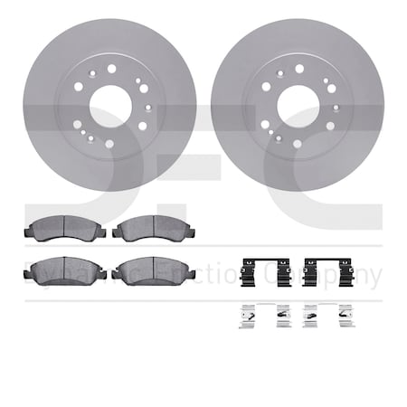 Dynamic Friction Co DFC GEOSPEC Coated Rotor- Heavy Duty Brake Pad includes Hardware 4412-48024