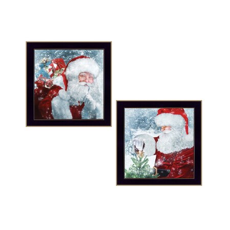 Homeroots Set Of Two Santas Blessings 4 Black Framed Print Wall Art, 2PK 407917