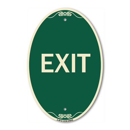 Signmission Exit Sign, Heavy Gauge Aluminum, 18 in W, 12 in H A-OV-G-1218-24042