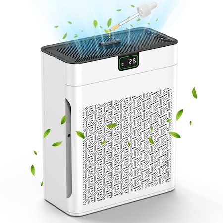 Edendirect 1100 sq. ft. H13 HEPA Personal Air Purifier in White with PM2. 5 Sensor, Sleep Mode, Black ZR-X004ATHXAN