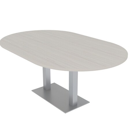 Skutchi Designs Racetrack Conference Table With Power Unit, 48 in W, 72 in L, Ivory HAR-RAC-48X72-DOU-K458-NA