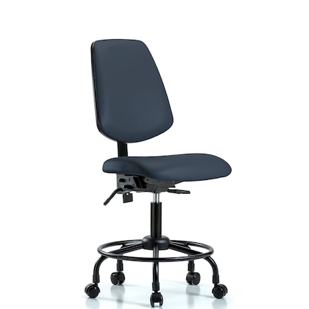Blue Ridge Ergonomics Desk Chair No Arms, 21" to 26" Height, Vinyl, Imperial Blue BR-VDHCH-MB-RT-T1-A0-RC-8582