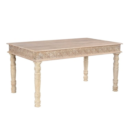 Homeroots 60" White Solid Wood Dining Table 521835