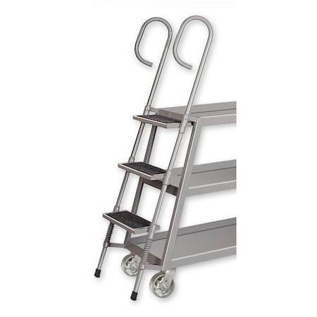 Pucel Step Ladder Attachment for SC & SCF Stock Carts, For 24 in W Cart.  62 in H, Gray SL-24