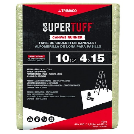 Trimaco 4ft x 15ft Trimaco Canvas Dropcloth, 10-Ounce Premium 51128