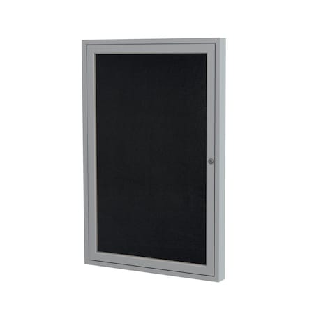 Ghent Enclosed Rubber Bulletin Board 36"x36", 1 Door PA13636TR-BK